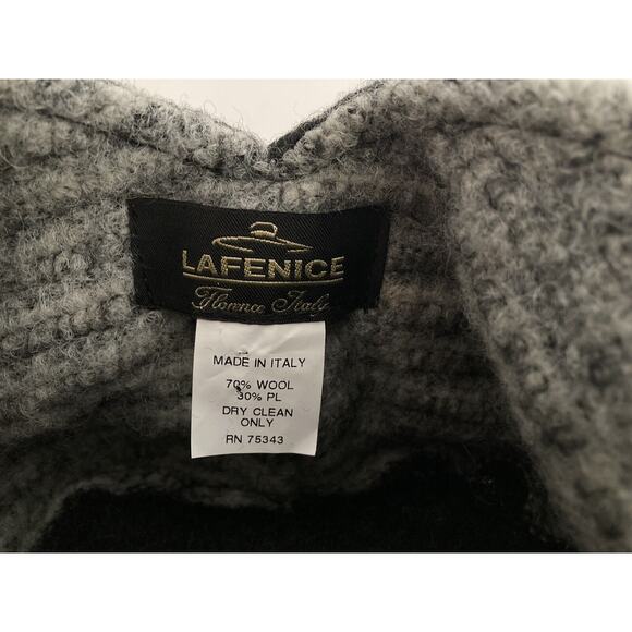 La Fenice Florence Italy Wool Blend Scrunchy Cloche Hat Bow Gray Made in Italy - Picture 7 of 7